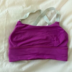 Lululemon Purple Sports Bra with White Straps